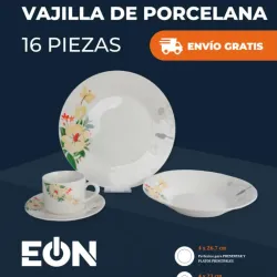 Set de vajilla de porcelana floreado