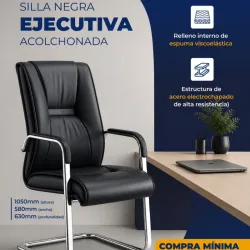 Silla Ejecutiva Acolchonada Color Negro