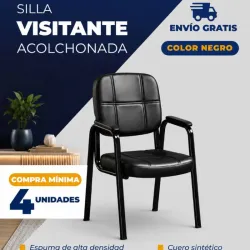 Silla Visitante Acolchonada Color Negro