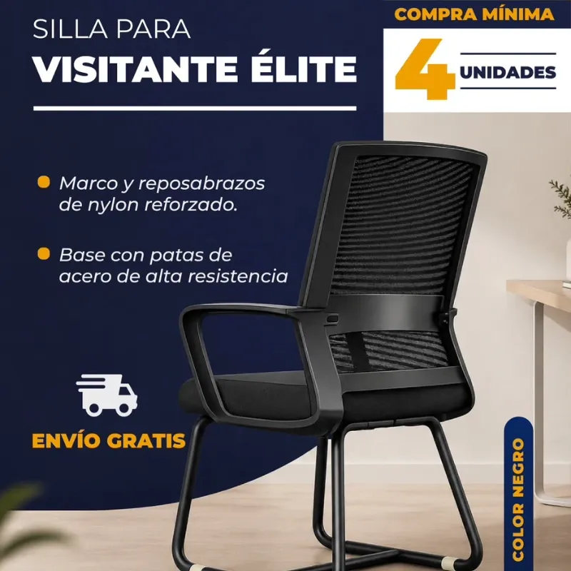 Silla Visitante Élite Color Negro