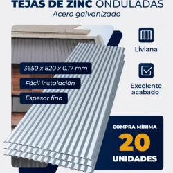 Tejas de zinc onduladas