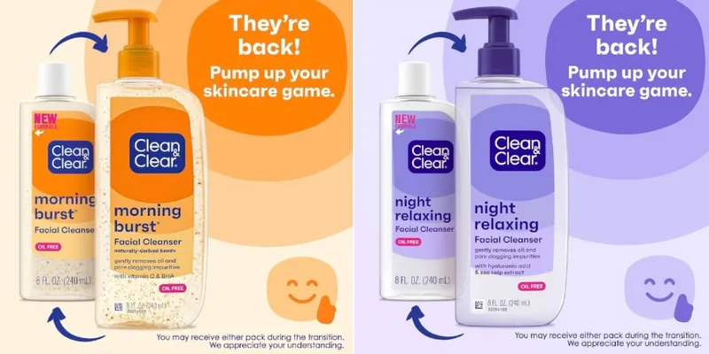 Limpiadores Faciales Clean & Clear Day/Night - 2 x 236ml (480ml total)