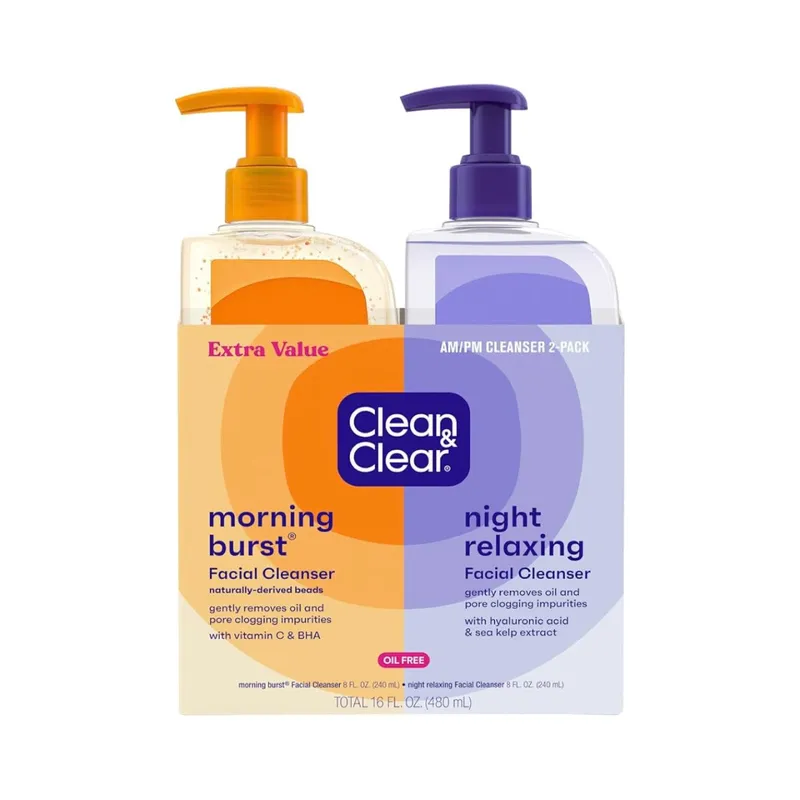 Limpiadores Faciales Clean & Clear Day/Night - 2 x 236ml (480ml total)