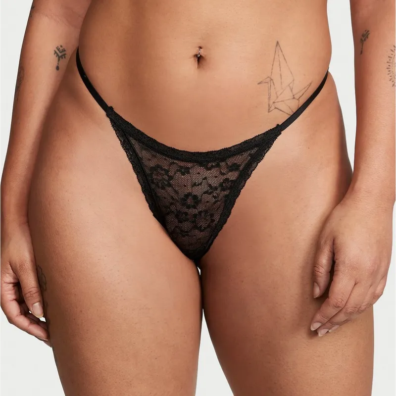 Tanga de Encaje con Tiras 
