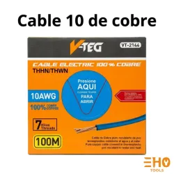 Cable 10 de cobre puro (por metro)
