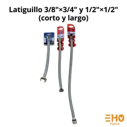 Latiguillo de 3/8"×3/4" y 1/2"×1/2" (corto y largo)