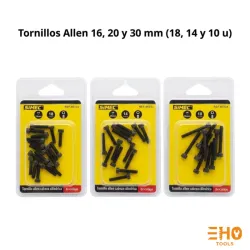 Tornillos Allen 16, 20, 30 mm (18, 14 y 10 u)