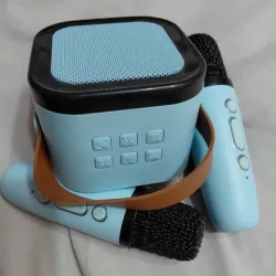 Bocina pequeña recargable con 2 micrófonos