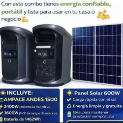  Ampace Andes 1500 con panel solar y batería extra