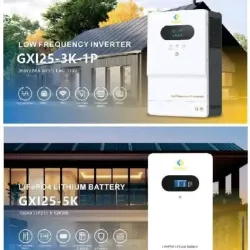 Inversor híbrido 110v. 3000watt. con batería de 5kw... De lifepo4...