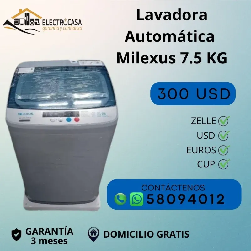Lavadora Automática Milexus 7.5 KG