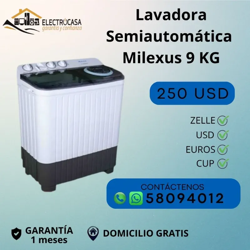Lavadora Semiautomática Milexus 9 KG