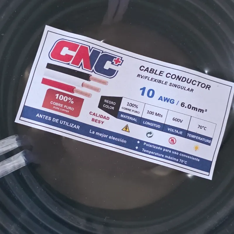 Cable 10 AWG 100% cobre ++ calidad plus