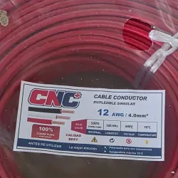Cable 12 AWG 100% cobre ++ calidad plus
