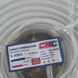 Cable 8 AWG mono conductor 100% cobre