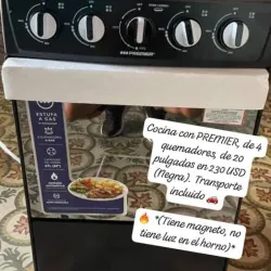 Cocina Premier con horno y magento negra 🌑