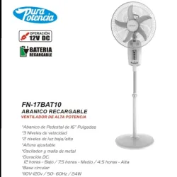 Ventilador recargable de 16''