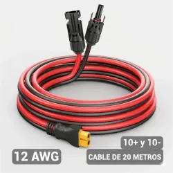 Cable Adaptador Solar XT60i a MC4 (20 Metros)