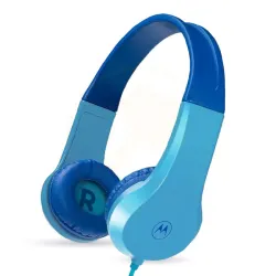Audífonos Con Cable Motorola Moto JR200 Kids Con Micrófono Volumen Seguro 85dB Diseño Plegable Azul