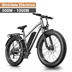 Bicicleta Eléctrica Funhang 500W 1000W Peak 48V 13Ah 26x4 Fat Tire Gris-Gris