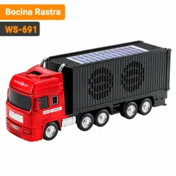Bocina Bluetooth Rastra WS-691 - Parlante Portátil con Carga Solar, TWS, USB, TF, AUX y FM, Color Rojo y Negro