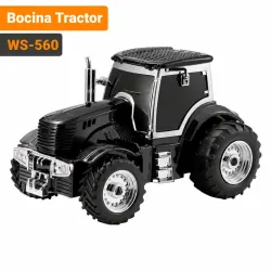 Bocina Bluetooth Tractor WS-560 - Parlante Portátil 12 W con Luz LED, FM, USB y TF, Color Negro