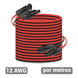Cable de Extensión de Panel Solar 12 AWG. Venta por Metros