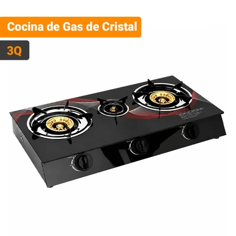 COCINA DE GAS DE CRISTAL 3Q