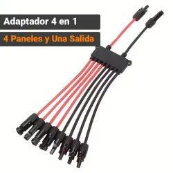 Conectores de Cable de Panel Solar Mc4, Conector Y 4 Salidas, 4 Paneles Una Conexión