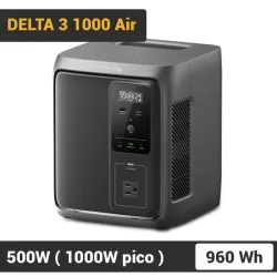 EcoFlow DELTA 3 1000 Air 960Wh - 500W (10ms UPS) Carga Rápida y Batería LiFePO Estación de Energía Portátil