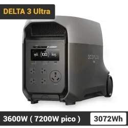Ecoflow DELTA 3 Ultra con 3072Wh, 3600W - Pico 7200W, Carga Rápida y Batería LiFePO Estación de Energía Portátil