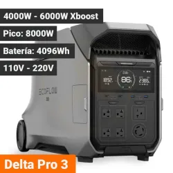 EcoFlow Delta Pro 3 110V/220V 4096Wh Pico 8000W, Batería LiFePO y Carga Rápida Estación de Energía Portátil