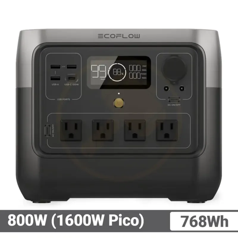 EcoFlow RIVER 2 Pro 800W 768Wh, 800W - Pico 1600W, Carga Rápida y Batería LiFePO Estación de Energía Portátil