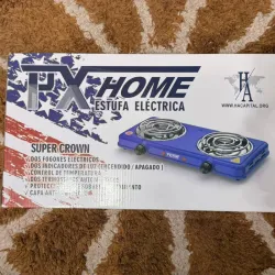 Estufa Eléctrica PX Home Super Crown | Dos Fogones | Control de Temperatura.