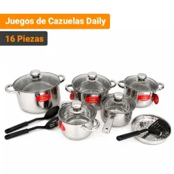 JUEGO DE CAZUELA DAILY DE 16 PIEZAS