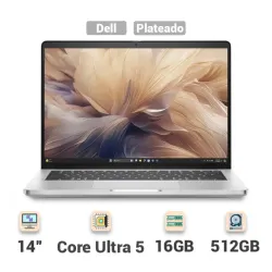 Laptop Dell Pro 14 Plus Copilot+ 14" WUXGA Core Ultra 5 236V 16GB 512GB SSD (PB14250 / 2YM1D) Plata