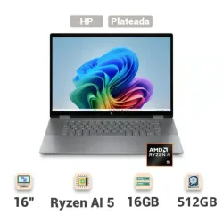 Laptop HP OmniBook X Flip 16" Táctil 2-en-1 AMD Ryzen AI 5 340 16GB RAM 512GB SSD (Modelo: 16-ar0013dx) Meteor Silver (Nuevo)