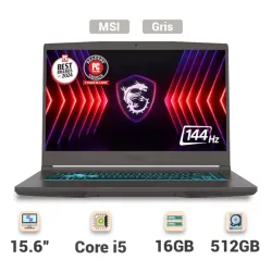 Laptop MSI Thin 15 Gaming 15.6" FHD 144Hz Core i5-13420H RTX 3050 16GB 512GB SSD (Modelo: Thin 15 B13UC-1000US) Gris