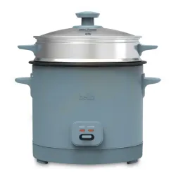 Olla arrocera Bella de 16 tazas con vaporera, recipiente de cocción antiadherente, función automática para mantener caliente.