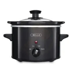 Olla eléctrica de cocción lenta Bella de 1.4 litros, olla interior de cerámica extraíble, temperatura ajustable