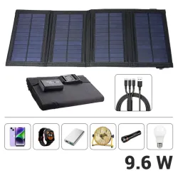 Panel Solar 9.6 W Impermeable Compatible con Celulares, Power Banks y otros dispositivos