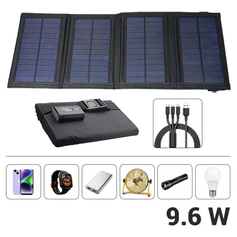 Panel Solar 9.6 W Impermeable Compatible con Celulares, Power Banks y otros dispositivos