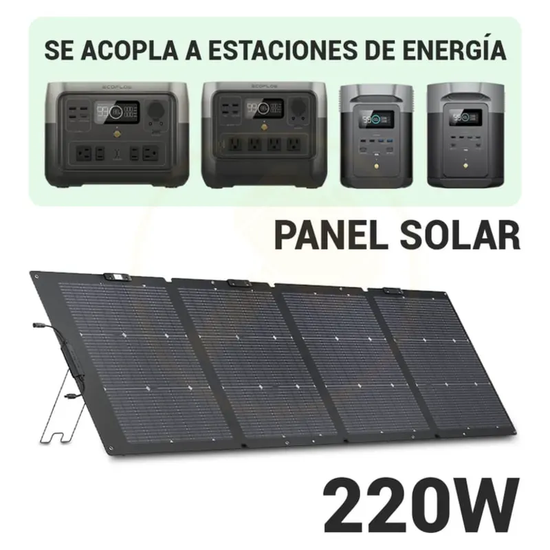 Panel Solar Portátil ECOFLOW 220W, Plegable