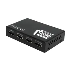 Splitter Unno Tekno HDMI 4K 30Hz 4 Puertos Deep Color 48-Bit Dolby DTS Extensor Señal Plug & Play Con Adaptador