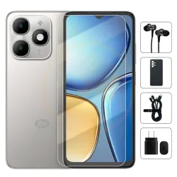 Teléfono Itel A90 A6610L, 3GB Ram Más 5GB Virtual, Total 8GB Ram, 128Gb Almacenamiento, Con Cover, Mica y Audífonos - Titanium