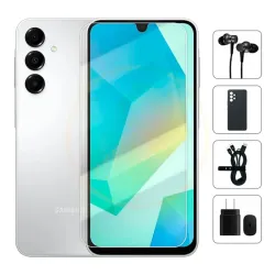Teléfono Samsung Galaxy A16 4G A165M/DS Latin, 4Gb Ram, 128Gb Almacenamiento, Con Cover, Mica y Audífonos - Gris.