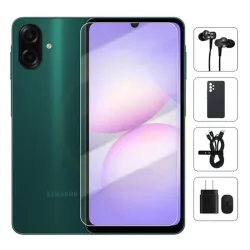 Teléfono Samsung Galaxy A07 EU A075F/DS 4Gb Ram, 64Gb Almacenamiento, Con Cover, Mica y Audífonos - Verde