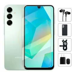 Teléfono Samsung Galaxy A16 4G A165M/DS Latin, 4Gb Ram, 128Gb Almacenamiento, Con Cover, Mica y Audífonos - Verde.