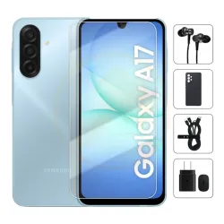 Teléfono Samsung Galaxy A17 EU 4Gb Ram, 128Gb Almacenamiento, Con Cover, Mica y Audífonos - Azul