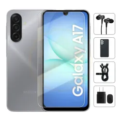 Teléfono Samsung Galaxy A17 EU 4Gb Ram, 128Gb Almacenamiento, Con Cover, Mica y Audífonos - Gris